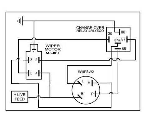 windshield wiper 4 wire wiper motor wiring diagram