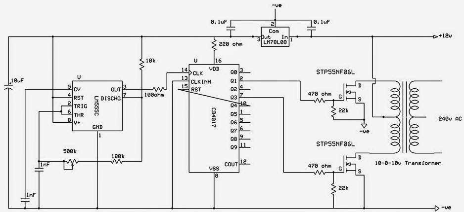 sine wave inverter circuit diagram schematic