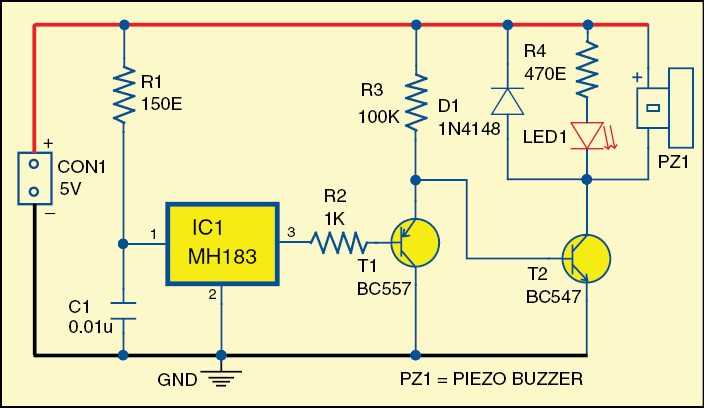 door open alarm circuit diagram