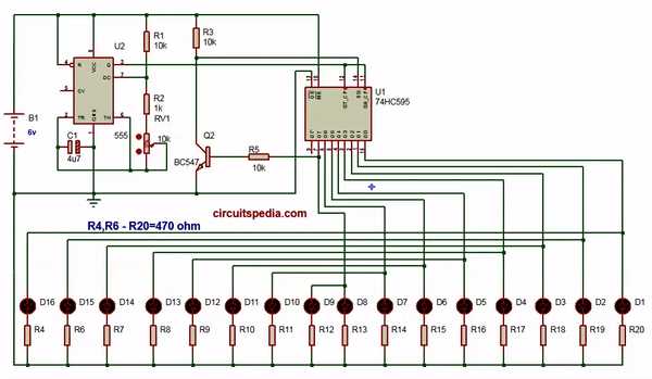 simple led chaser circuit diagram